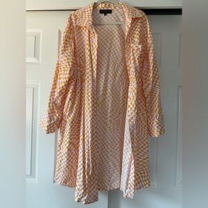 Eloquii Pink and Orange Checkered dress/ tunic shirt